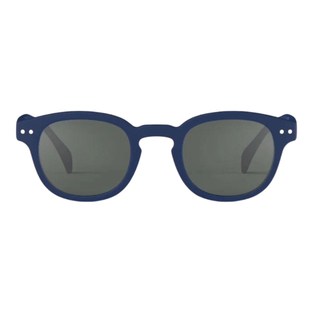MILWORKS #C unisex sunglasses in navy blue with a soft-touch matte finish and grey lenses.