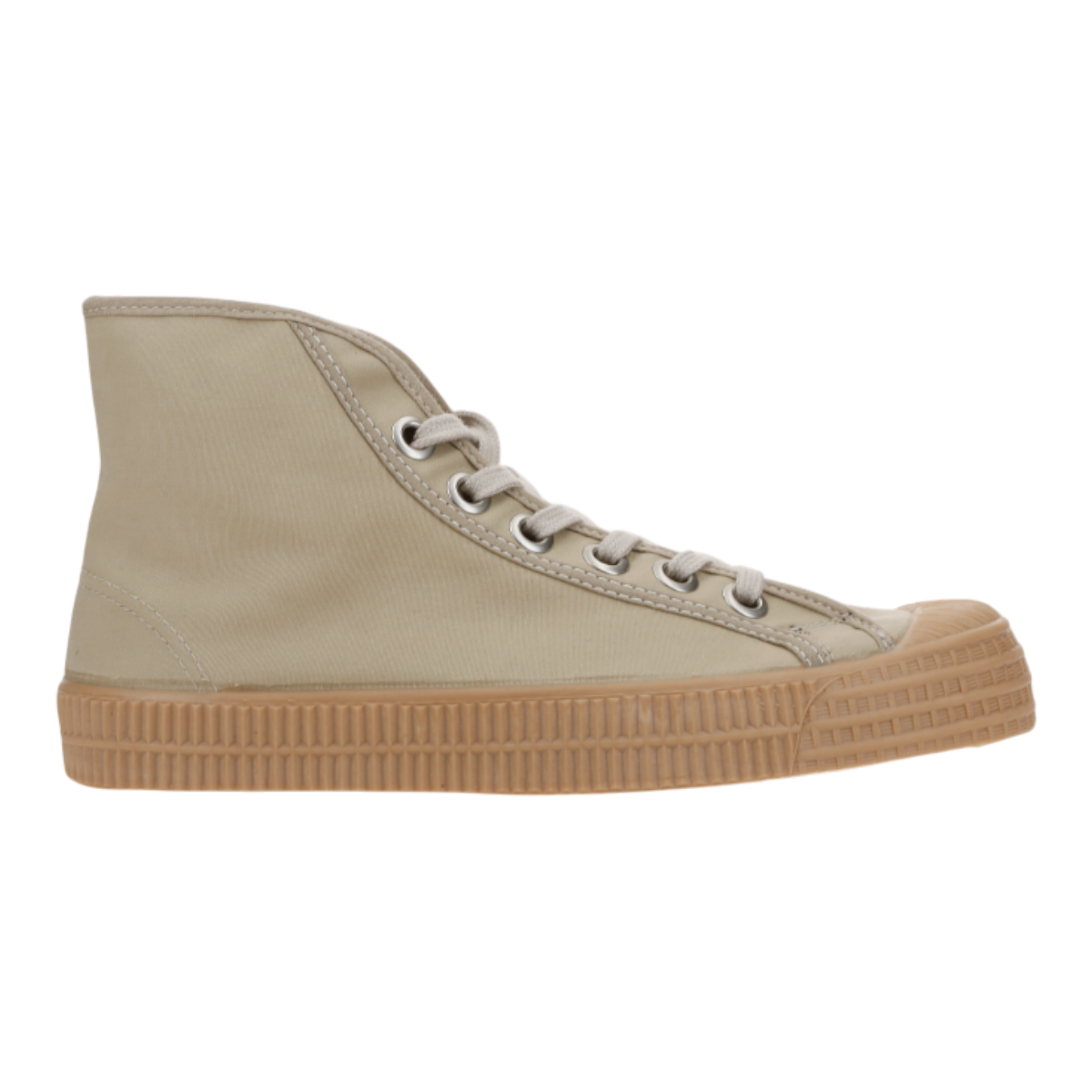 MILWORKS Novesta Star Dribble hi-top sneakers in sand wax cotton with a chunky natural rubber sole