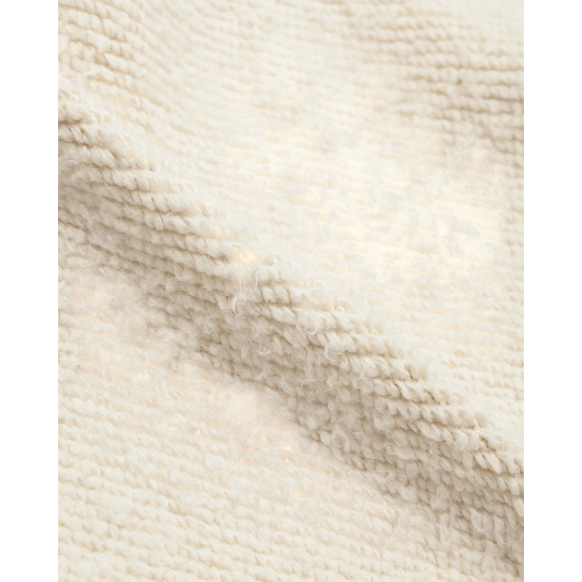 MILWORKS oatmeal double heavyweight French terry fabric with visible large loops and soft brushed texture