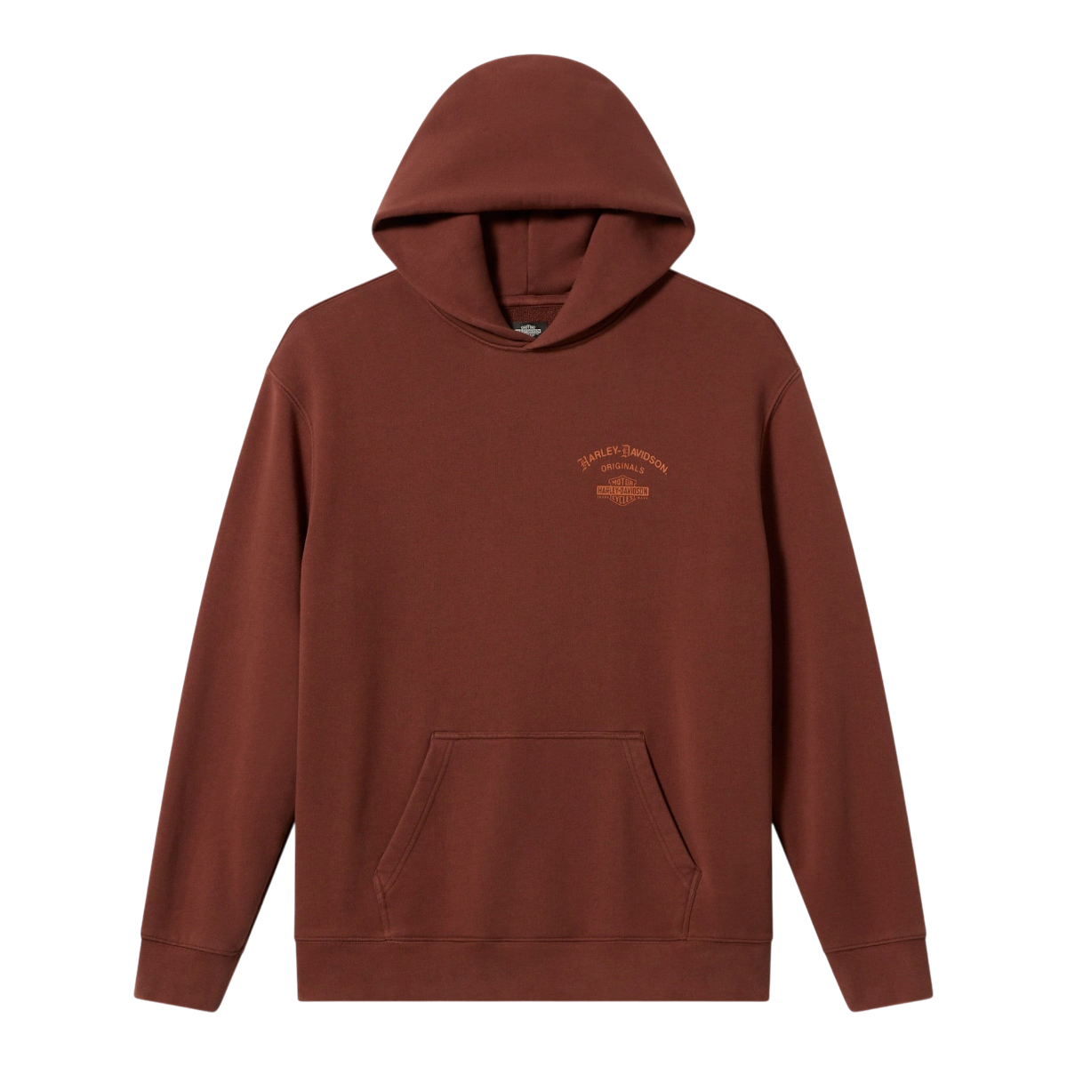MILWORKS Originals Powertrain hoodie in oxidized iron brown cotton French terry with small chest logo and hood