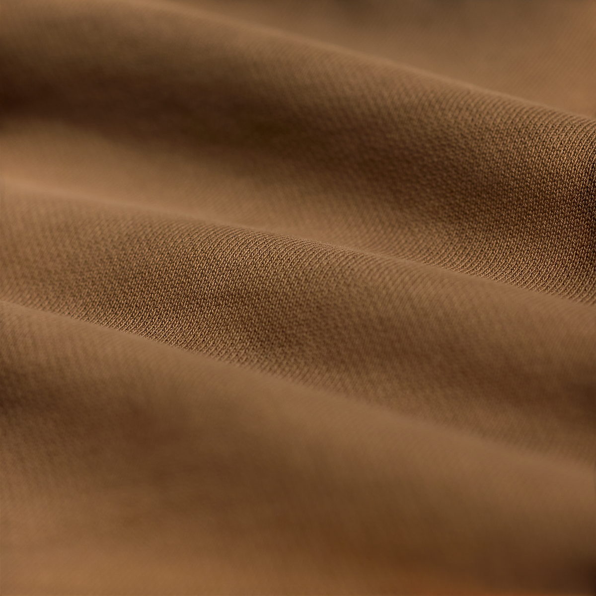 Close-up of tan Double RL shawl knit fleece fabric texture from MILWORKS showing soft cotton weave details