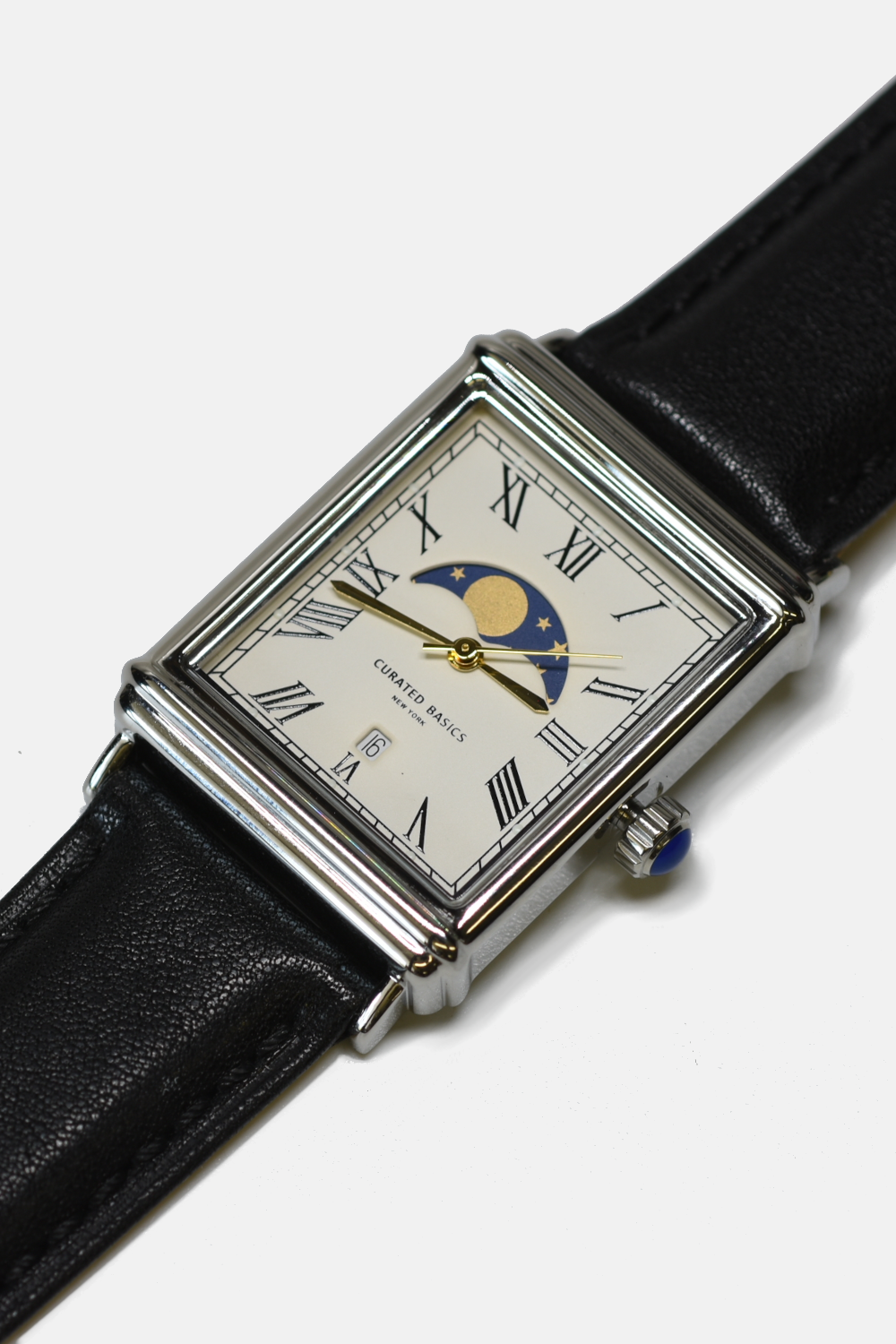 Curated Basics - Moonphase Watch: Black Leather