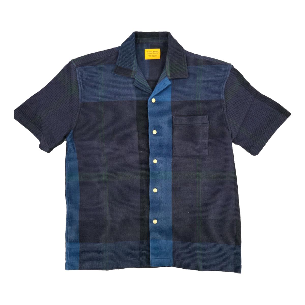 No153 Lax Camp Collar Indigo Check - Shirts