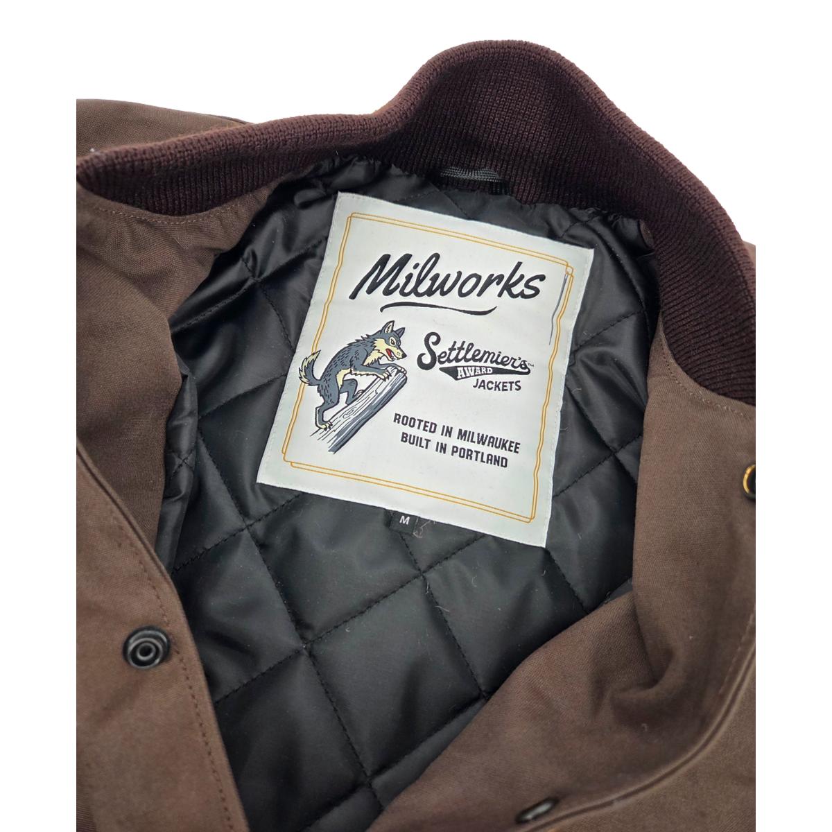 Settlemier’s x Milworks Waxed Canvas Varsity Jacket