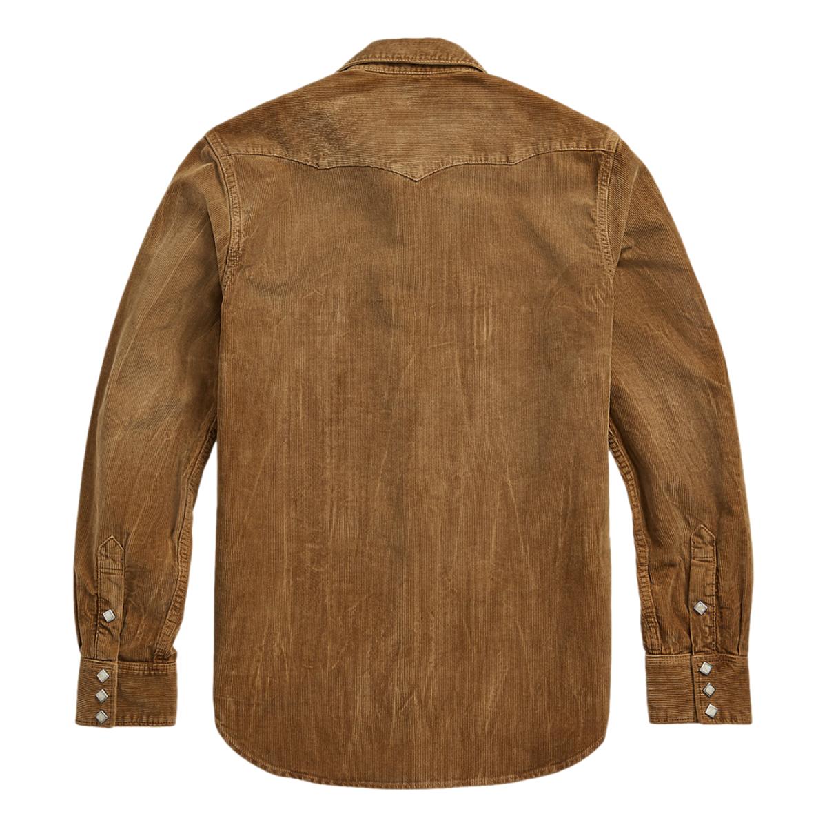 Slim Fit Corduroy Western Shirt Faded Tan - Shirt