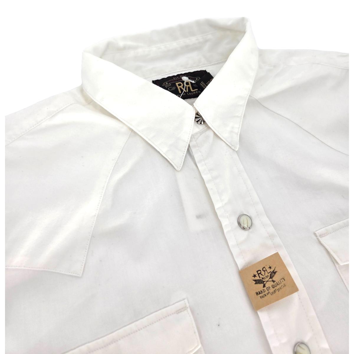 Slim Fit Twill Western Shirt White - Shirt