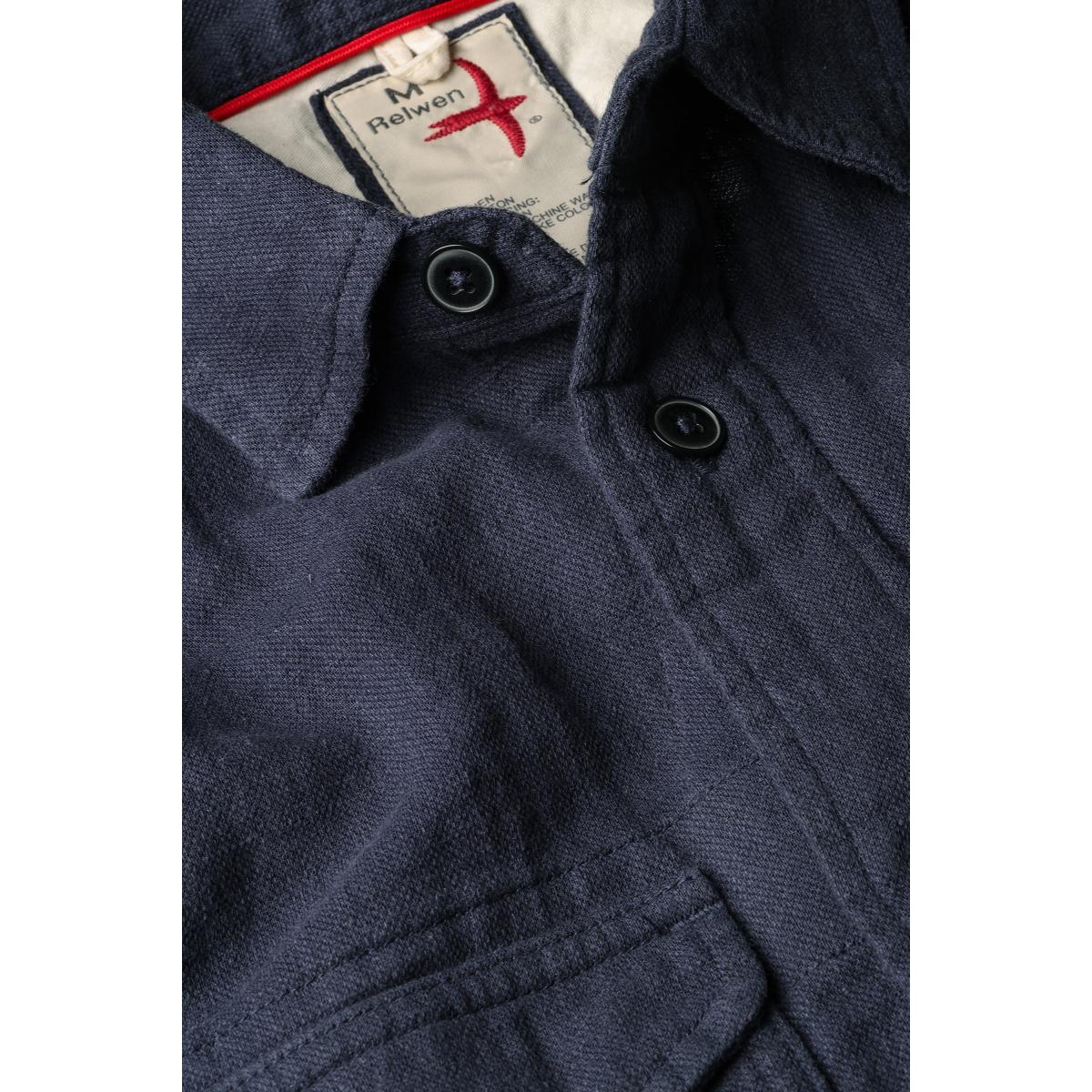 Slub Linen Workshirt Navy - Shirts