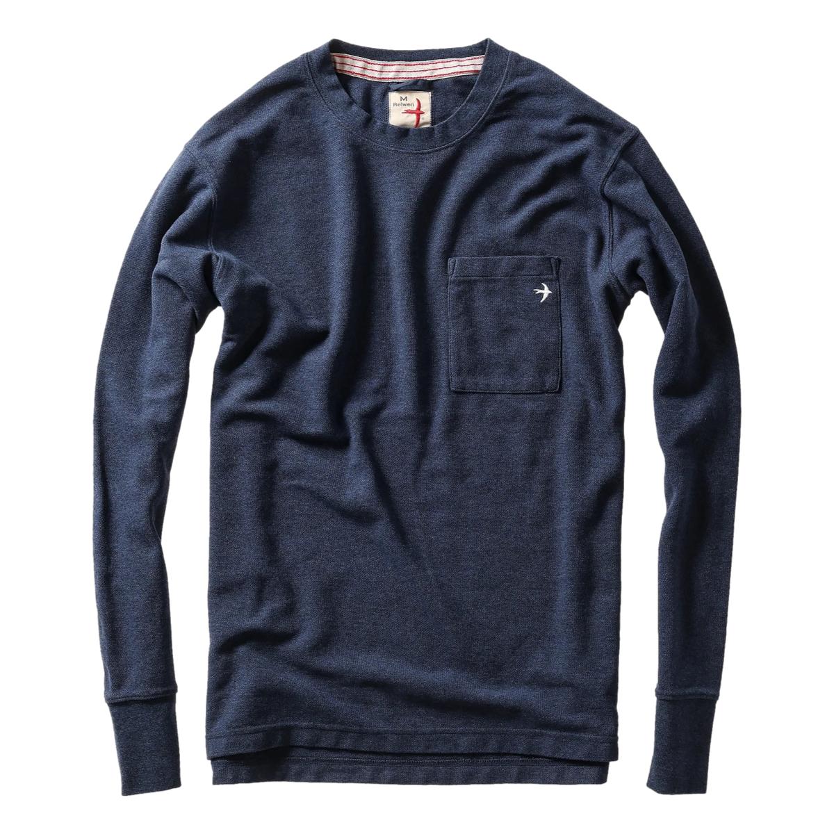 Vintage Pique Crew Navy Heather - Crew neck